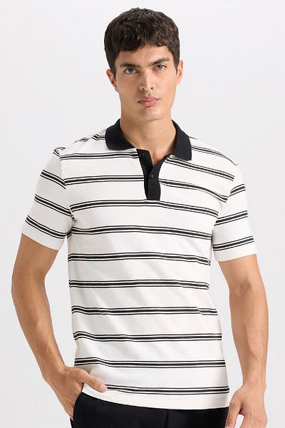 DeFacto Slim Fit Slim Fit ριγέ μπλουζάκι Polo D4720ax24sm