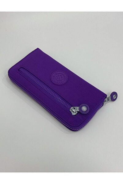 Sanmorris Women's Crinkle Fabric Wallet with Metal Zipper Card Holder and Coin Compartment