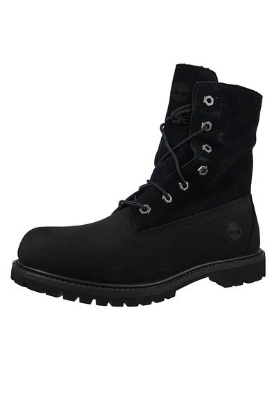 Timberland 8149A Authentic Teddy Fleece Waterproof Fold-Down Damen Winterstiefel Black Nubuck Schwarz