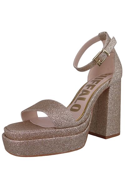 Buffalo Damen Sandalen 1291575 Goldfarben Gold Textil/Synthetik