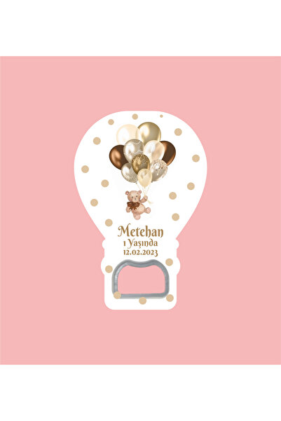 WMTasarim Balonlu Ayıcık Temalı Balon Açacak Magnet (Jelatin Paket Hediyeli)