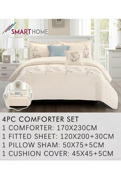 smart home Embroidered quilt set for one person, double-sided quilt, 4-piece bedspread, 4-piece filling quilt