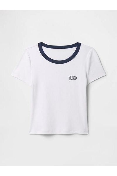 GAP Tricou Crop Gap Logo pentru damă, alb