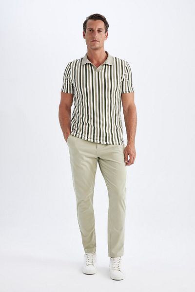 DeFacto Slim Fit gestreiftes Kurzarm-Poloshirt D4795AX24SM