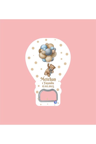 WMTasarim Balonlu Ayıcık Temalı Balon Açacak Magnet (Jelatin Paket Hediyeli)