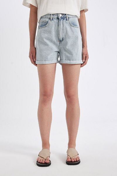 DeFacto Ψηλόμεση Πτυσσόμενο Μαμά Fit Jean σορτς - D4582AX24HS