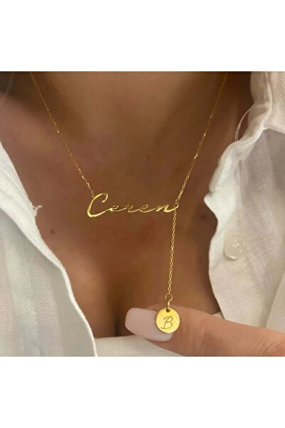 GUS Silver 925 Ayar Gümüş Harfli İsim Kolye Kişiye Özel İsimli Kolye