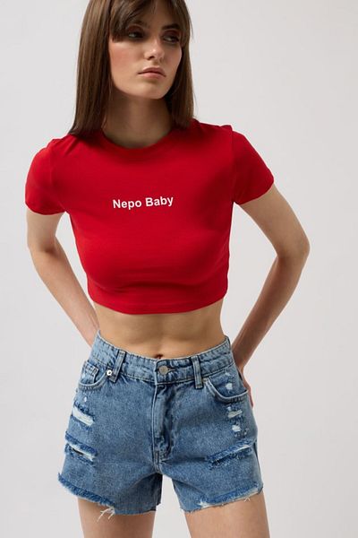 Kokosh moda Nepo Printed Crop T-Shirt