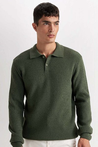 DeFacto Standard Fit Polo Neck Knitwear Sweater D3589Ax24Wn