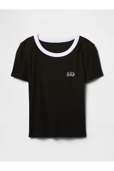 GAP Tricou Crop Gap Logo pentru femei, negru