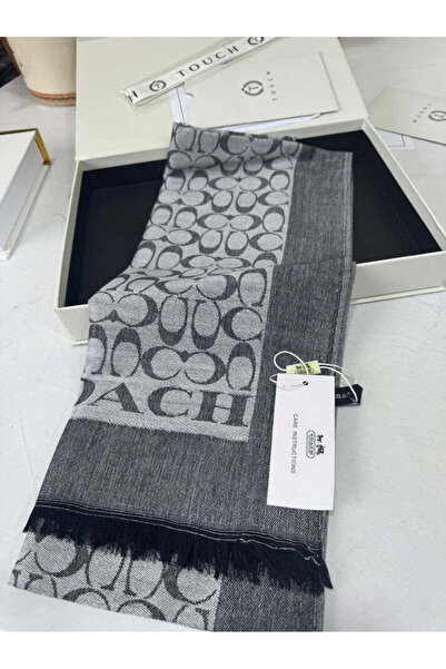 BeyceModa Coach desen ithal yün ipek şal