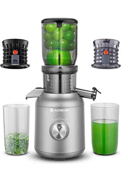 Aobosi 250 W Juicer, 103 mm Filling Tube, 2 Metal Free Filters