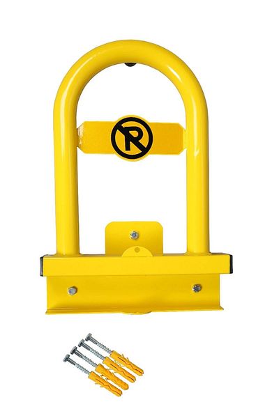 Kardelen İş Elbiseleri Ut 2007 U Barrier with Padlock Yellow Color, Ground Type Car Parking Barrier, Vehicle Parking Blocker