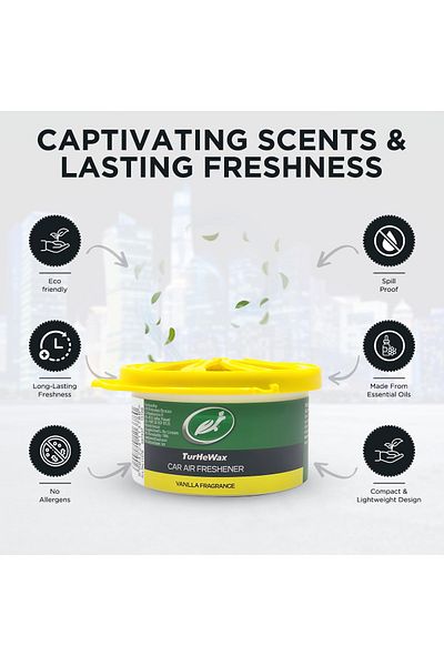 Turtle Wax Car Air Freshener Vanila Fragrance 40g – Long Lasting, Spill Proof, Compact Design