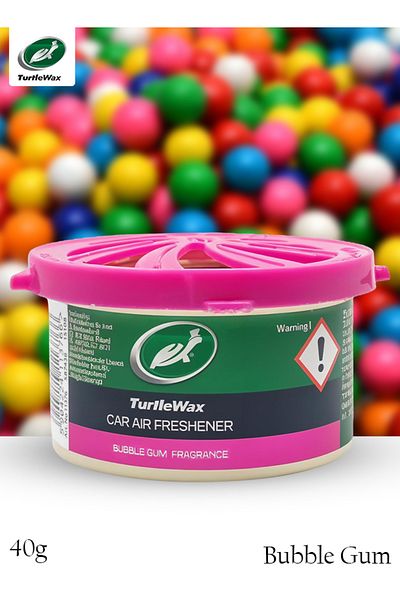 Turtle Wax Car Air Freshener Bubble Gum Fragrance 40g – Long Lasting, Spill Proof, Compact Design