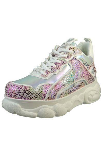Buffalo Damen Low Sneaker CLD CHAI Mid 1636311 Mehrfarbig  White Pink Kunstleder