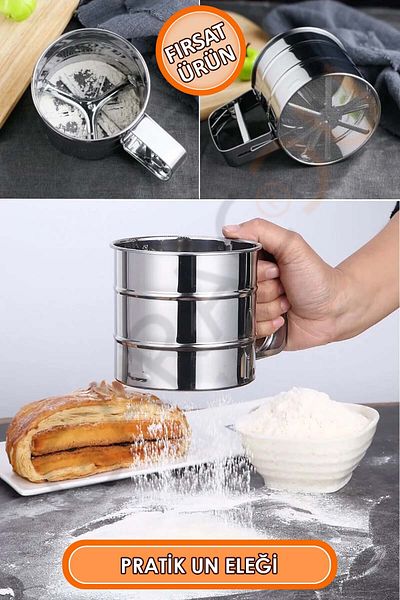 garaccu Stainless Steel Practical Flour and Sugar Sieve Multi-Purpose Metal Trigger Sieve