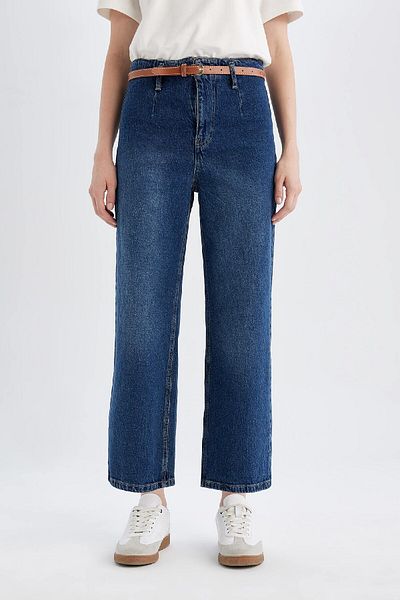 DeFacto Kurze Jeans mit hoher Taille und weitem Bein – Culotte D4325ax24au