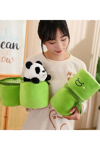 Özgüner Oyuncak Plush Toy Bamboo Shaped Bag Plush Panda Toy
