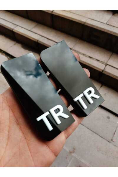 Aksaray Tasarım Atölyesi Plaka Tr Yazısı 3d Kabartma SİYAH (2 Adet)