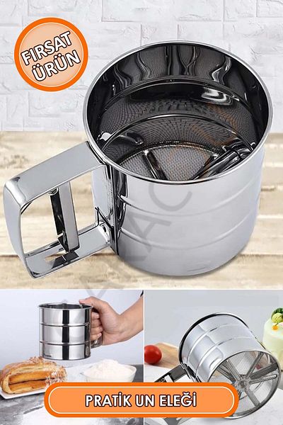 garaccu Stainless Steel Practical Flour and Sugar Sieve Multi-Purpose Metal Trigger Sieve