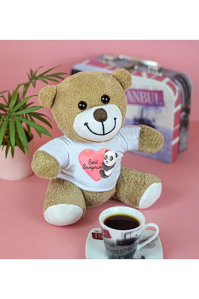 Pandamkee 25 cm Flower Bear with I Love You Writing