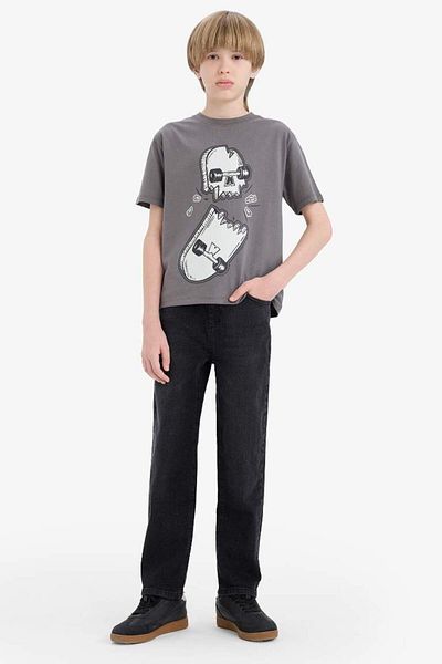 DeFacto New Season Boys' Crew Neck Skateboard Printed Short Sleeve T-Shirt