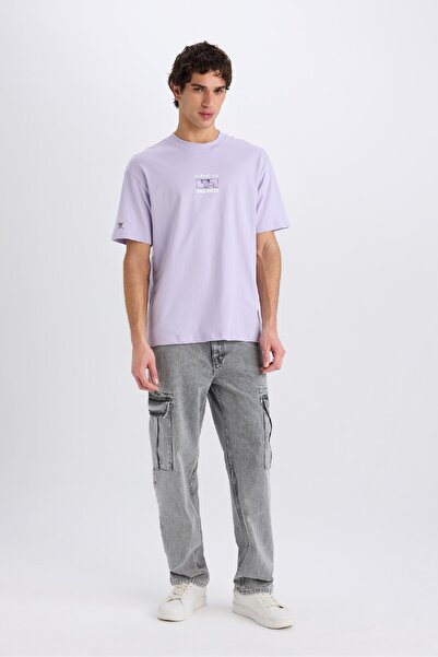 DeFacto One Piece Boxy Fit Rundhalsausschnitt bedrucktes Kurzarm-T-Shirt B8097ax