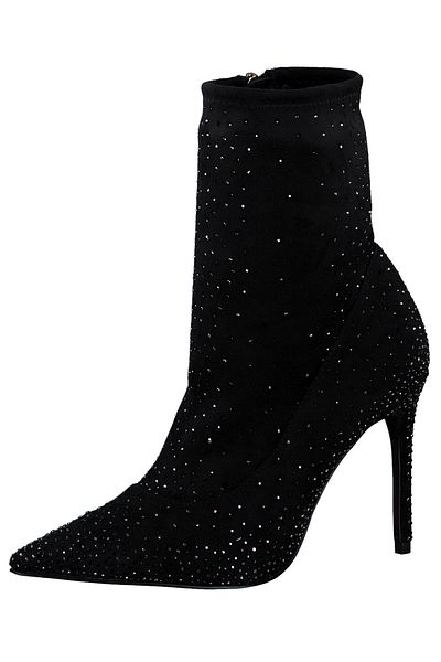 Tamaris Damen Elegante Stiefelette 1-25304-41 Schwarz 043 Black Glam Textil Mit Removable Sock