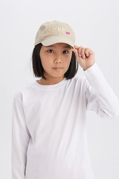 DeFacto Girl's Embroidered Cotton Cap Hat D5321A825Sm
