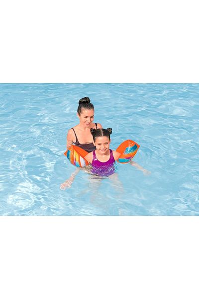 BESTWAY Swim Safe Inflatable Colorful Swimming Arm Bands 30x15cm L-XL
