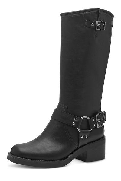Tamaris Damen Boots Stiefel Biker 1-25399-43 Schwarz 001 Black Kunstleder mit TOUCH-IT