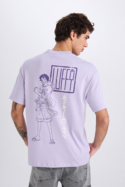 DeFacto One Piece Boxy Fit Rundhalsausschnitt bedrucktes Kurzarm-T-Shirt B8097ax