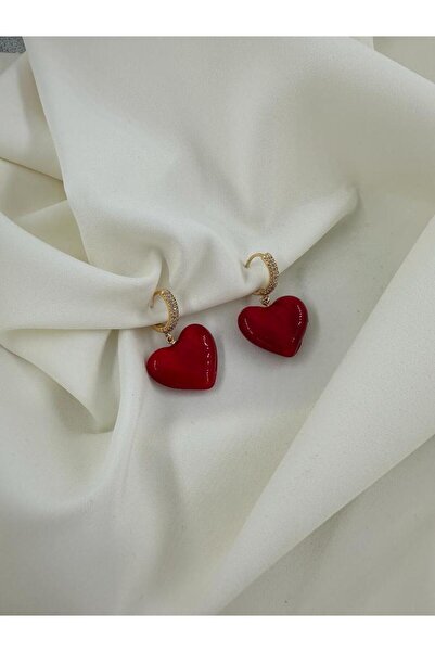 MAVİCAM TAKI TASARIM Cam Kalp Küpe