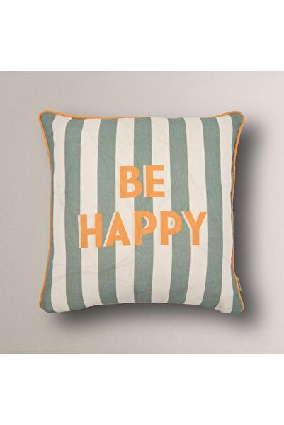 Vanilla Home Калъфка за възглавница с цветен дизайн с щампа „Бъди щастлив“