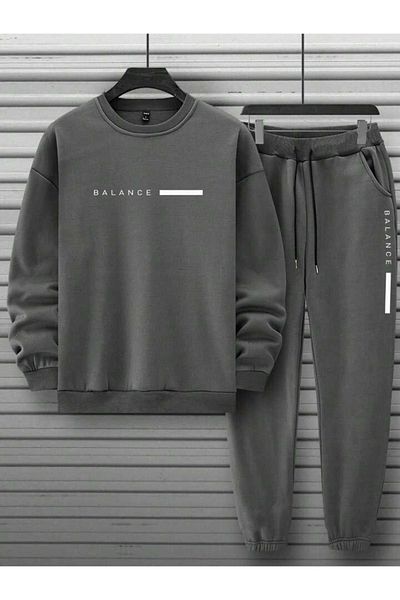 CAST COLLECTİON Men's Nardogrey Balance Summer Oversize Tracksuit Set