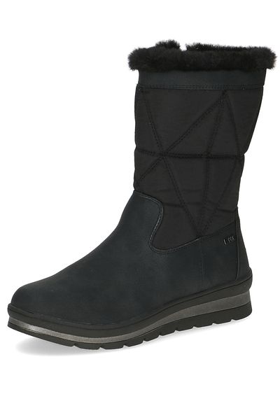 Caprice Damen Elegante Stiefel Winterschuhe warm gefüttert 9-26404-43 Schwarz 019 Black Comb Textil/Synthet