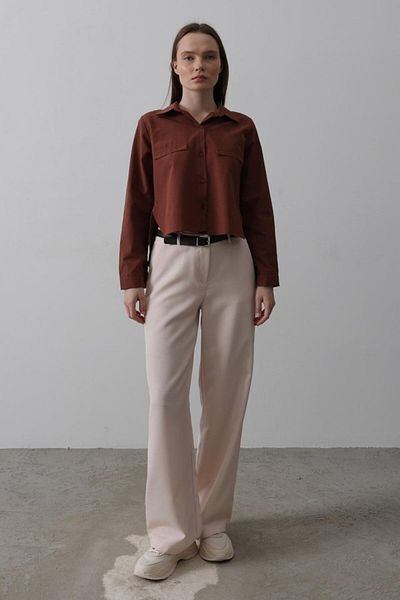 Gökyüzü Moda Belted Palazzo Trousers - Powder