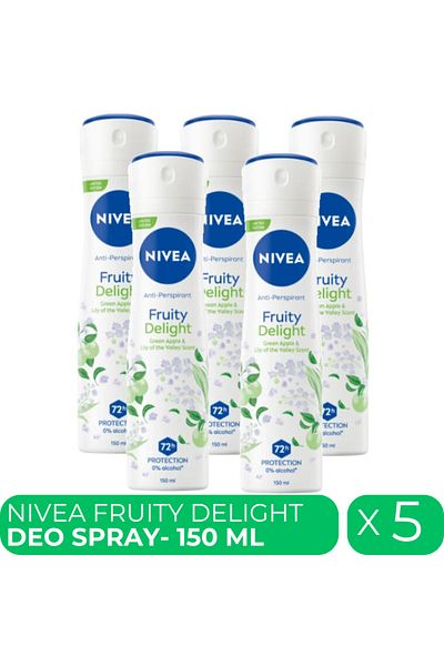 NIVEA Fruity Delight, deodorant spray for women, 5 pcs x 150 ml