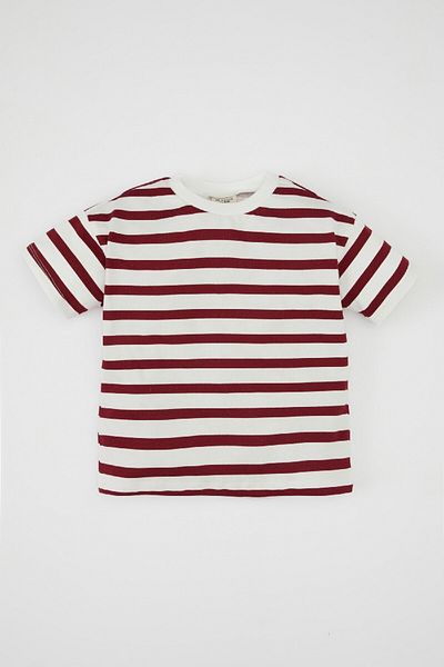 DeFacto Baby Boy Striped Crew Neck Short Sleeve T-Shirt - D5433A524Sm