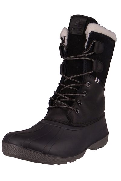 Kamik Damen Winterstiefel Winterschuhe Simona WK2362 Schwarz Black Leder/Synthetik mit BROME LaufsohleEVA