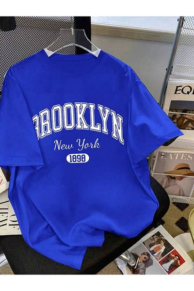 Afternoon Kids Tricou cu imprimeu Saks Blue ''White Brooklyn'' pentru baieti/fete