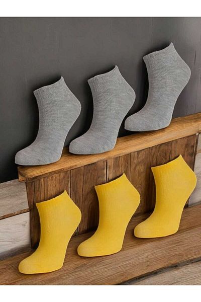 HAYEL 5 Pairs of Yellowish Yellow Colored High Quality Women's Booties Socks