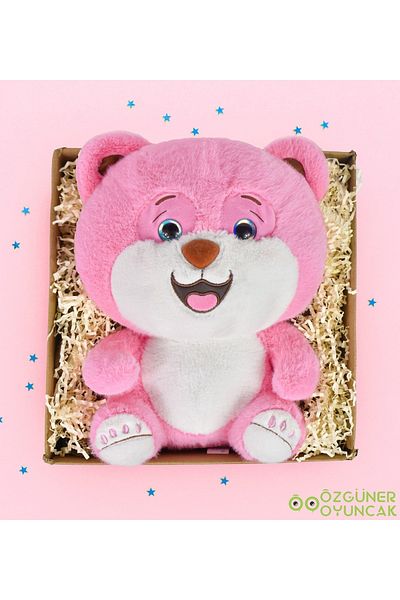 Özgüner Oyuncak Pababo Smiling Pink Mani Teddy Bear with Gift Box
