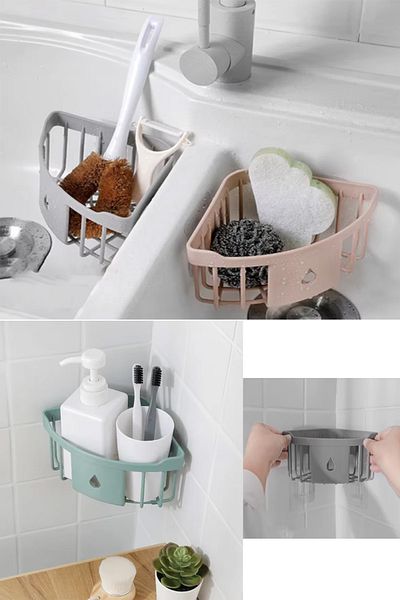 AYGÖREN HOME Kitchen Bathroom Shower Shelf Corner Wall Mounted Shelf Storage Rack Organizer Kitchen Shelf
