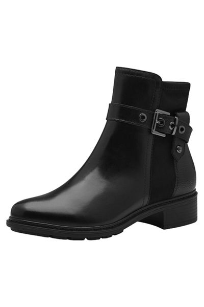 Tamaris Damen Sportliche Stiefelette 1-25425-43 Schwarz 001 Black Leder/Synthetik mit TOUCH-IT