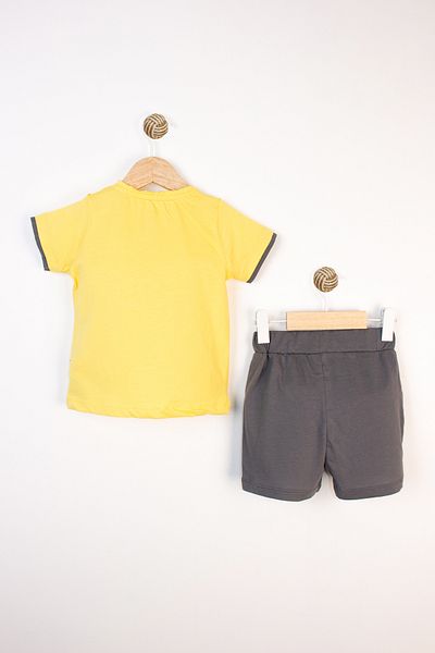 Miniworld Summer Short Sleeve Printed Lace up Elastic Cotton Comfortable Casual Baby Boy Suit