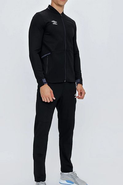UMBRO Men's Black Tracksuit Set Narrow Mold Slim Fit Sports Suit Zip Umbro Tracksuit Black Tc128-Td101