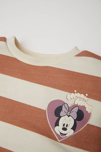 DeFacto Φούτερ με ριγέ μωρό με μοτίβο Disney Mickey & Minnie - Crew Neck D3833a524au