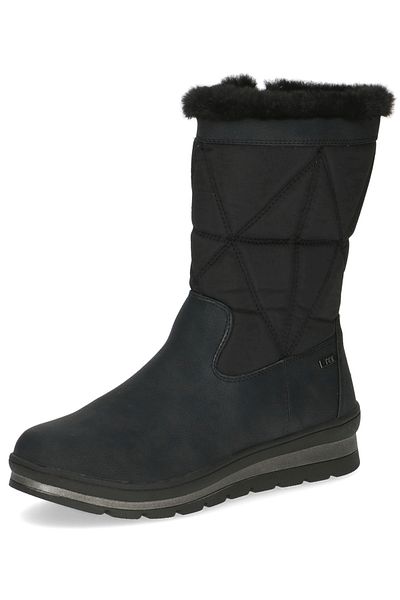 Caprice Damen Elegante Stiefel Winterschuhe warm gefüttert 9-26404-43 Schwarz 019 Black Comb Textil/Synthet